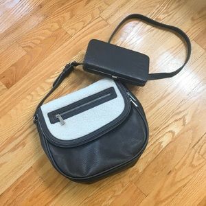 EXPRESS Faux Sherpa Crossbody Bag w FREE Wallet